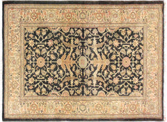 handmade Traditional Kafkaz Charcoal Tan Hand Knotted RECTANGLE 100% WOOL area rug 3x5