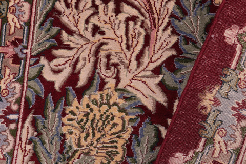 handmade Transitional Tulip Red Red Hand Knotted RECTANGLE 100% WOOL area rug 2x4