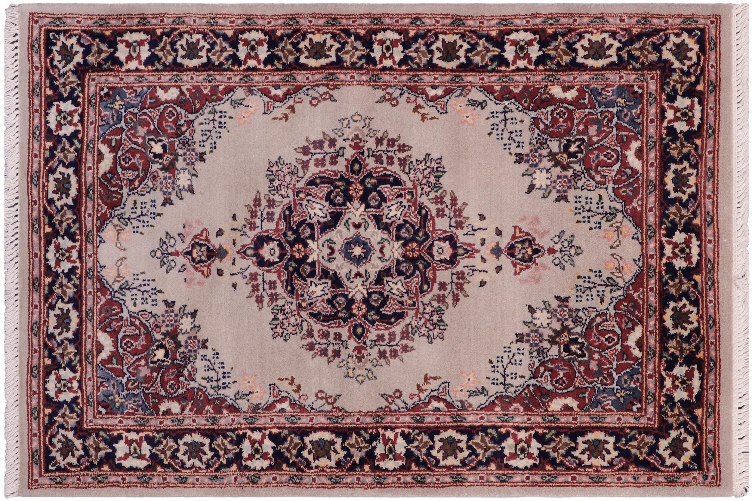 handmade Traditional B/2 Gray Blue Hand Knotted RECTANGLE 100% WOOL area rug 2x3