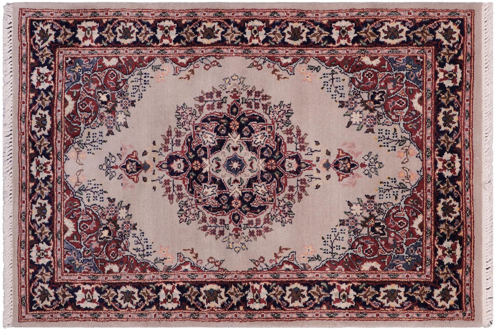 handmade Traditional B/2 Gray Blue Hand Knotted RECTANGLE 100% WOOL area rug 2x3