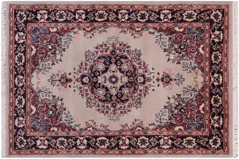 handmade Traditional B/2 Gray Blue Hand Knotted RECTANGLE 100% WOOL area rug 2x3