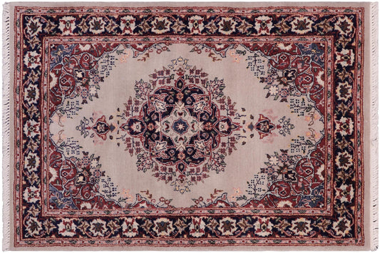 handmade Traditional B/2 Gray Blue Hand Knotted RECTANGLE 100% WOOL area rug 2x3