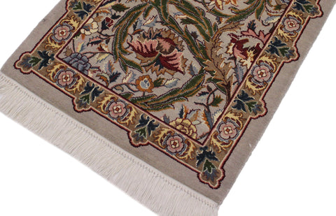 handmade Transitional Marry Gold Taupe Green Hand Knotted RECTANGLE 100% WOOL area rug 4x6