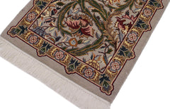 handmade Transitional Marry Gold Taupe Green Hand Knotted RECTANGLE 100% WOOL area rug 4x6
