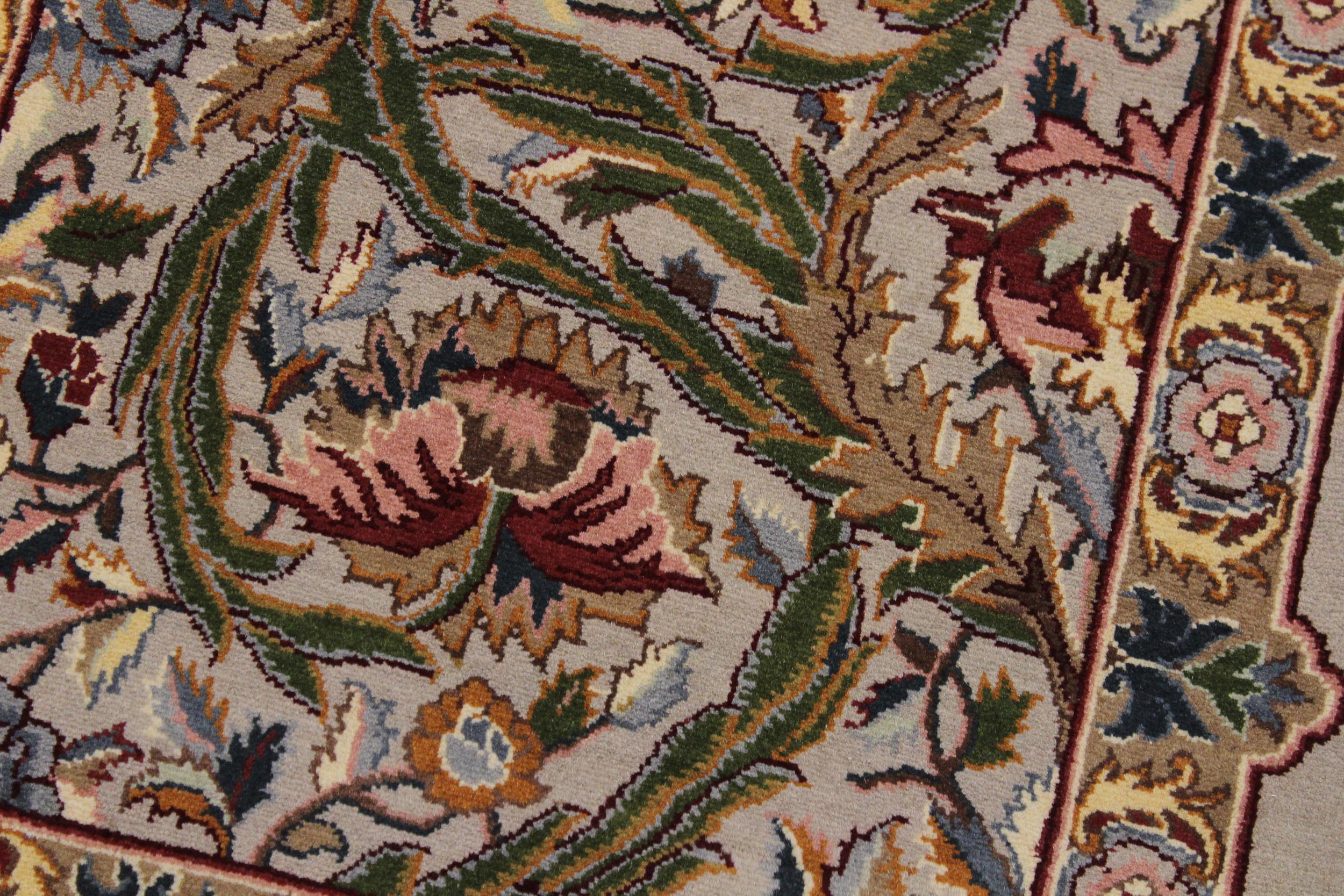 handmade Transitional Marry Gold Taupe Green Hand Knotted RECTANGLE 100% WOOL area rug 4x6