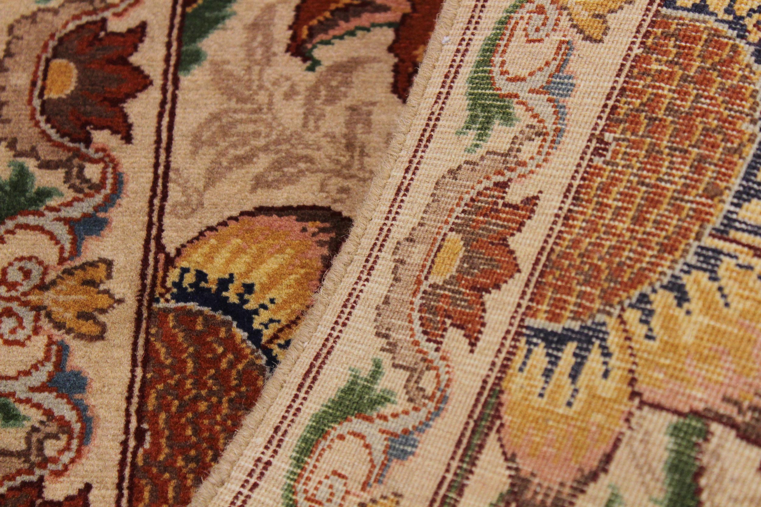 handmade Transitional Azeem Beige Green Hand Knotted RECTANGLE 100% WOOL area rug 2x3