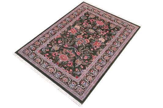 handmade Traditional Gasvin Green Pink Hand Knotted RECTANGLE 100% WOOL area rug 2x4