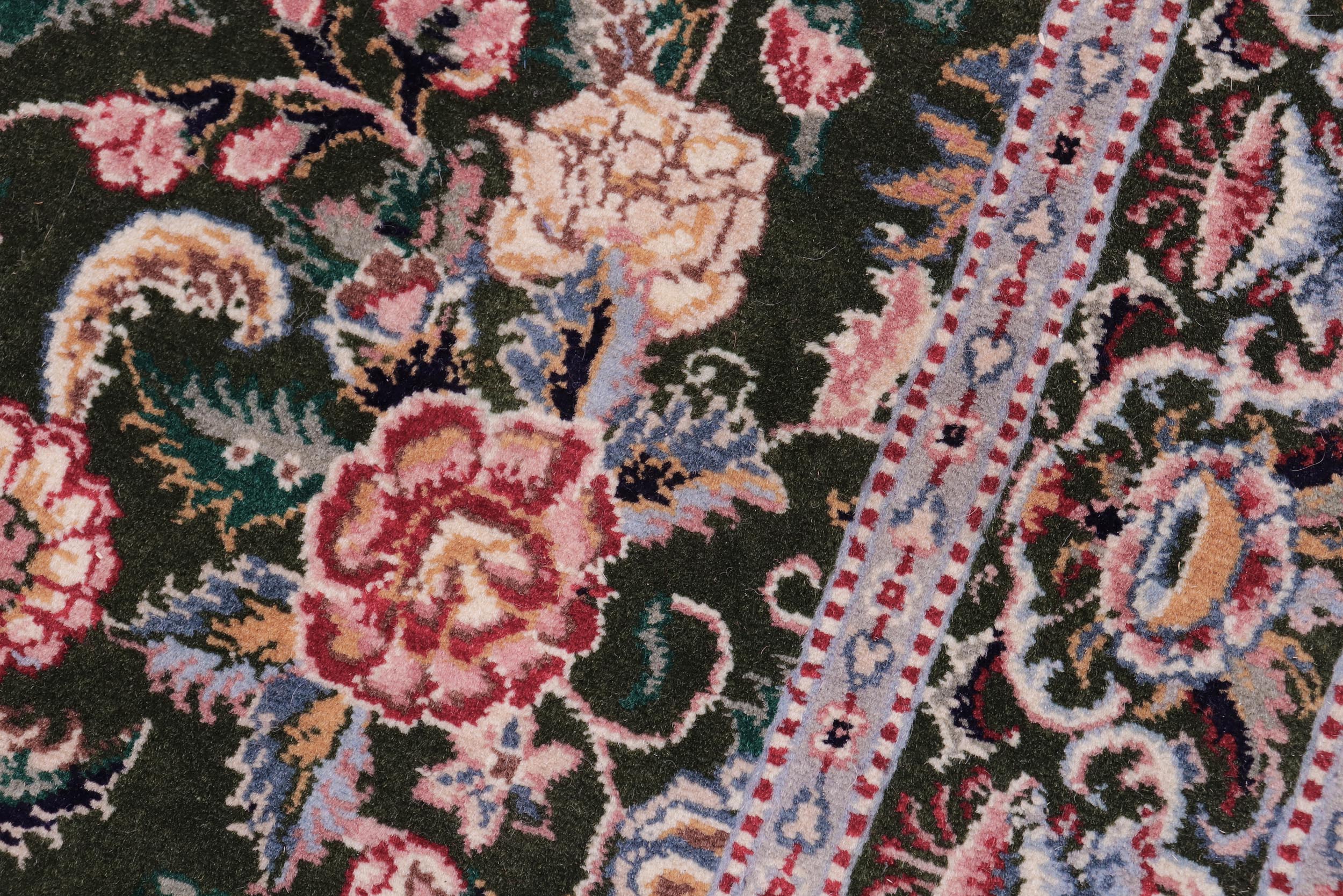 handmade Traditional Gasvin Green Pink Hand Knotted RECTANGLE 100% WOOL area rug 2x4