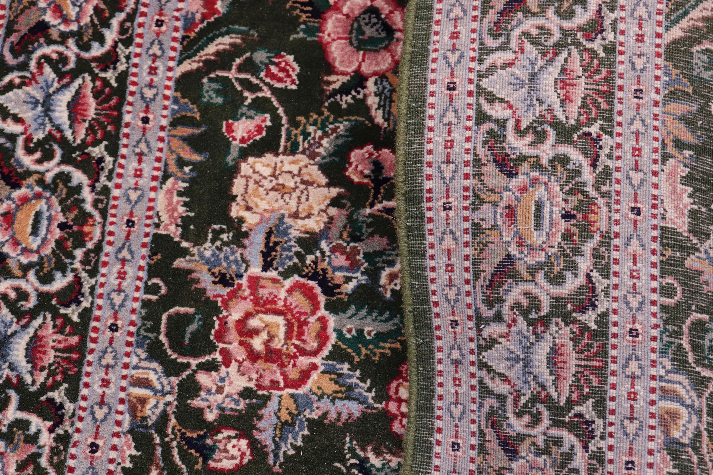 handmade Traditional Gasvin Green Pink Hand Knotted RECTANGLE 100% WOOL area rug 2x4