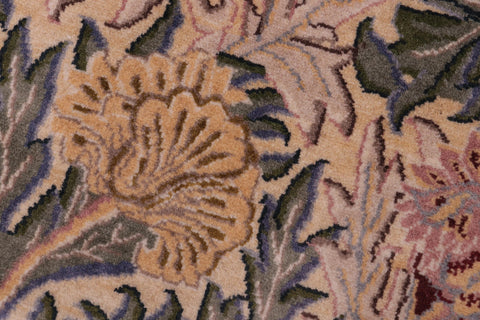 handmade Transitional Tulip Gold Gold Hand Knotted RECTANGLE 100% WOOL area rug 2x4