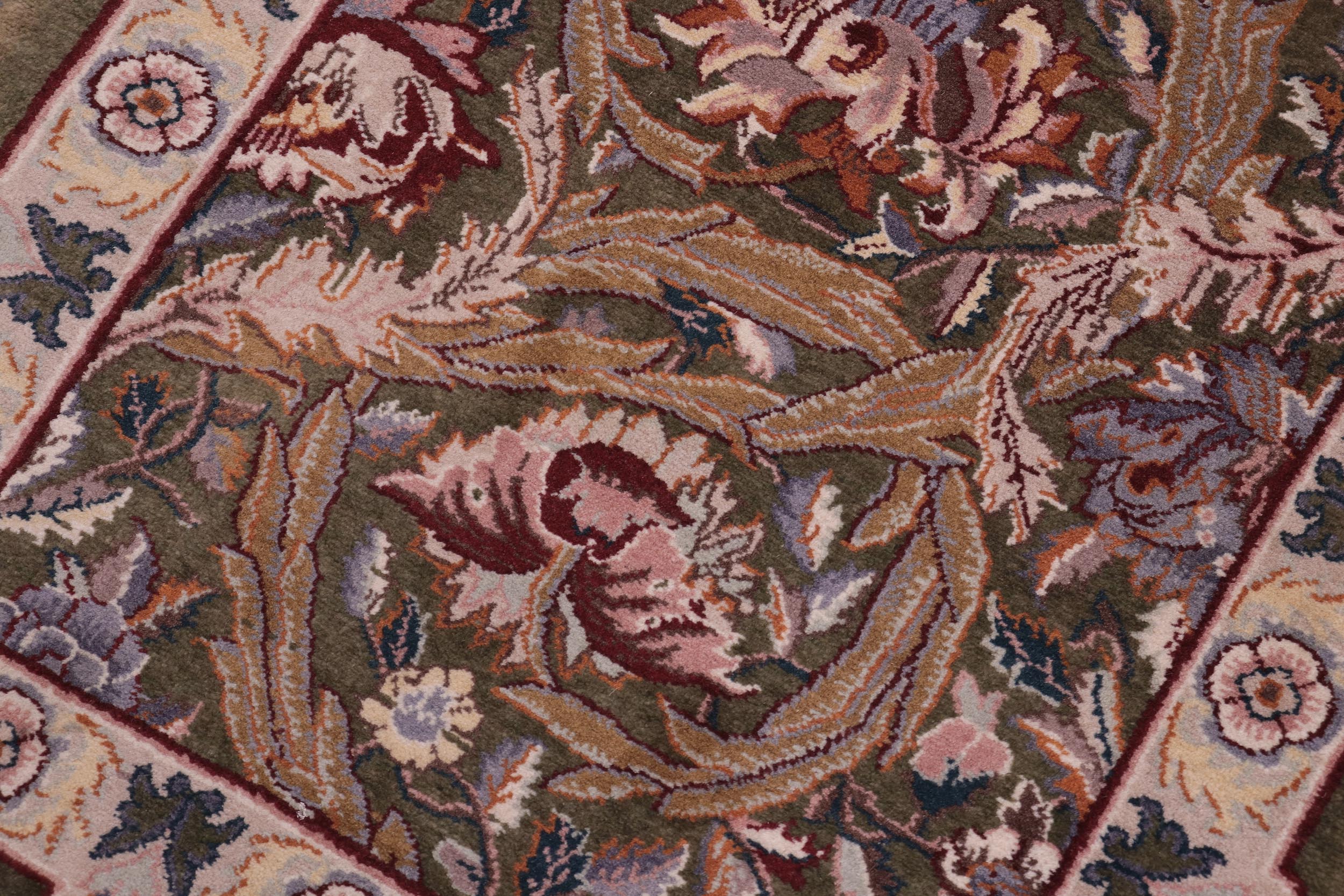 handmade Transitional Marry Gold Green Beige Hand Knotted RECTANGLE 100% WOOL area rug 2x4