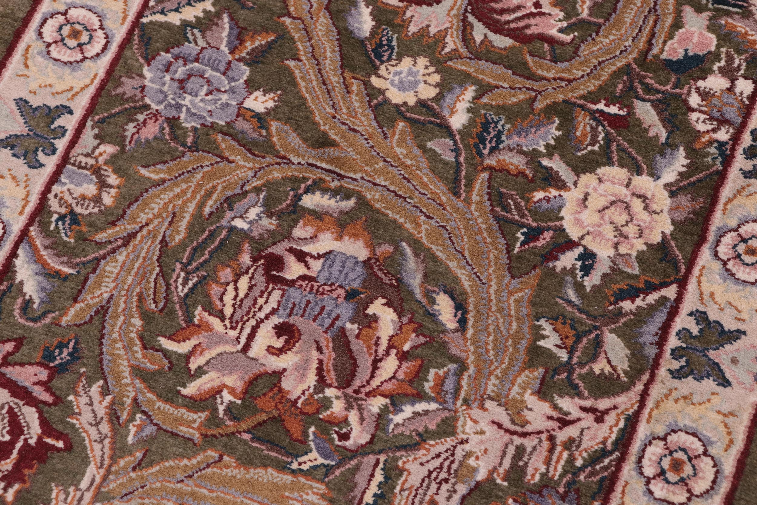 handmade Transitional Marry Gold Green Beige Hand Knotted RECTANGLE 100% WOOL area rug 2x4