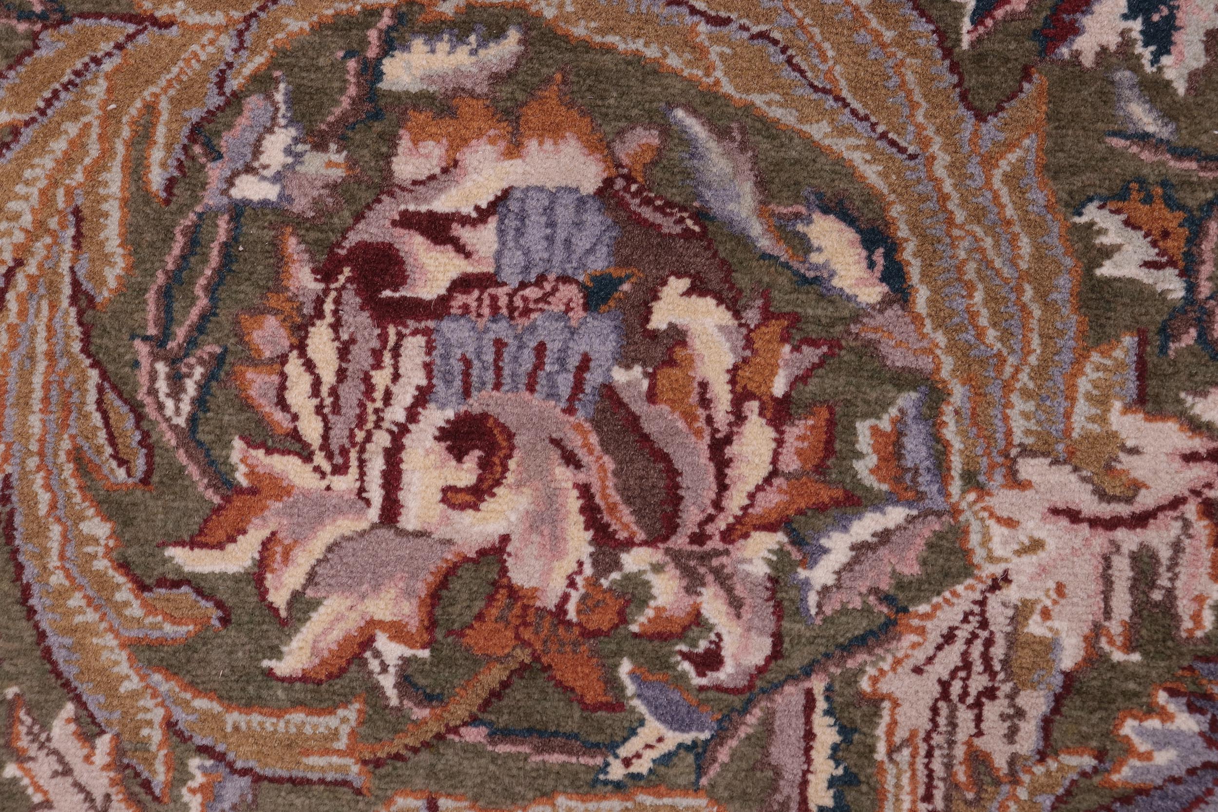 handmade Transitional Marry Gold Green Beige Hand Knotted RECTANGLE 100% WOOL area rug 2x4