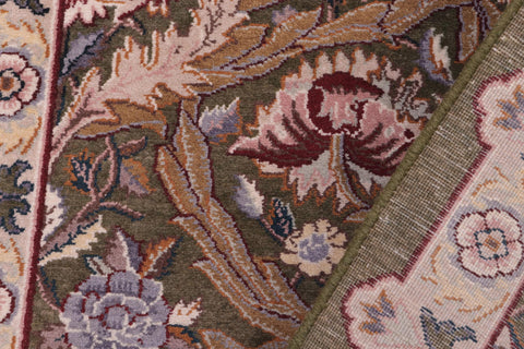 handmade Transitional Marry Gold Green Beige Hand Knotted RECTANGLE 100% WOOL area rug 2x4