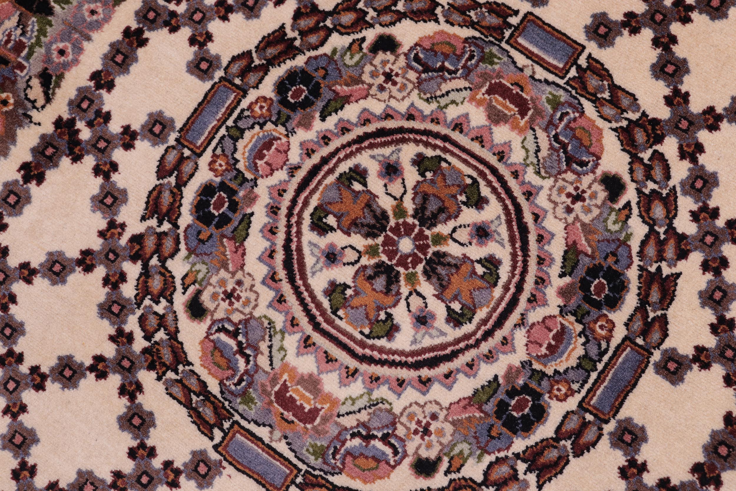 handmade Traditional Golden Ivory Blue Hand Knotted RECTANGLE 100% WOOL area rug 3x4