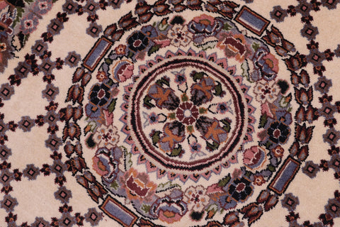 handmade Traditional Golden Ivory Blue Hand Knotted RECTANGLE 100% WOOL area rug 3x4