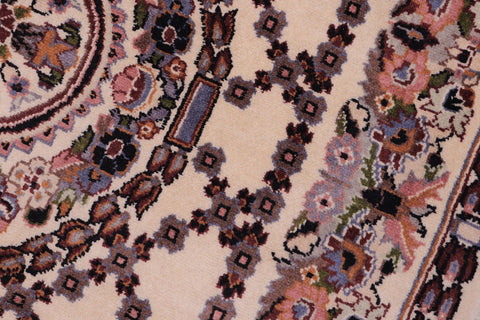 handmade Traditional Golden Ivory Blue Hand Knotted RECTANGLE 100% WOOL area rug 3x4