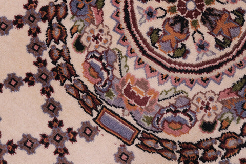 handmade Traditional Golden Ivory Blue Hand Knotted RECTANGLE 100% WOOL area rug 3x4