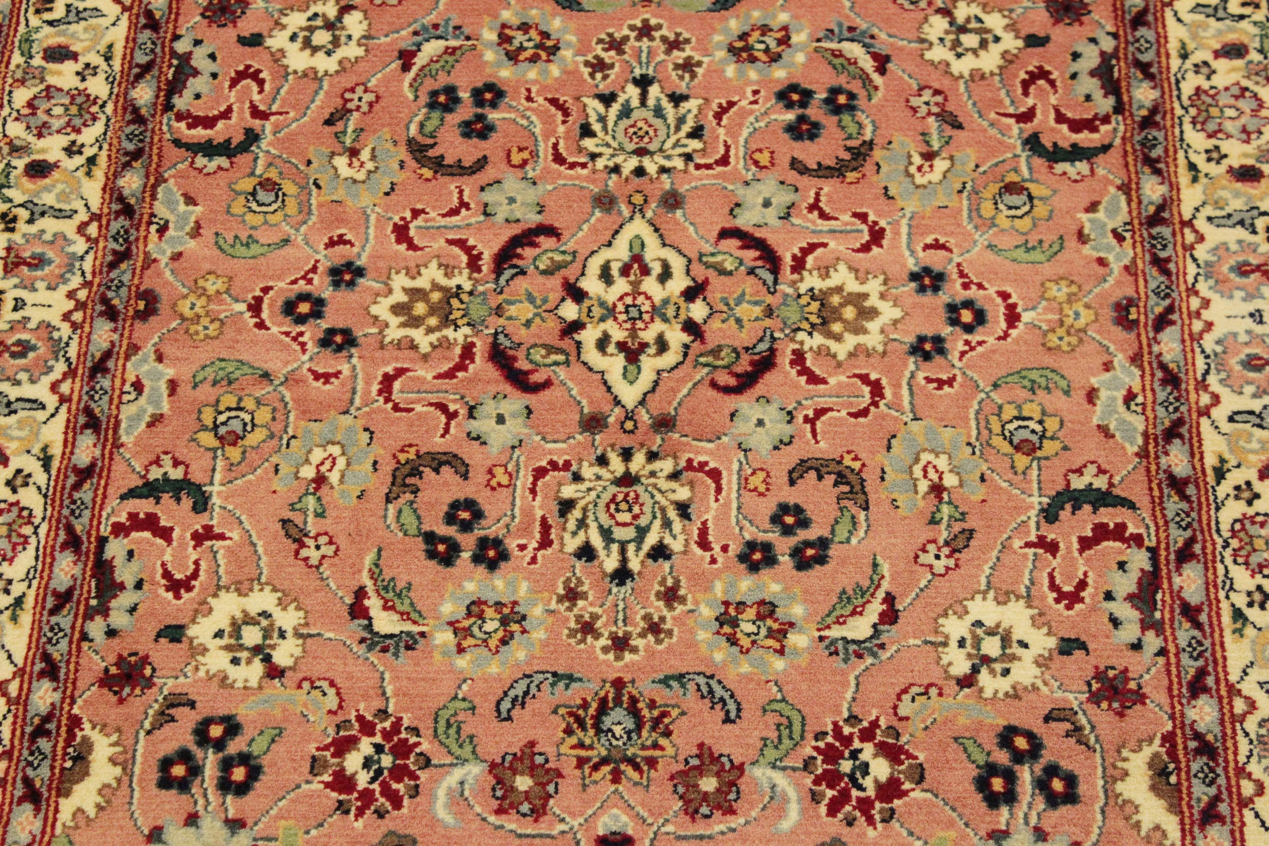 handmade Traditional Abasi Afsha Pink Beige Hand Knotted RECTANGLE 100% WOOL area rug 2x4
