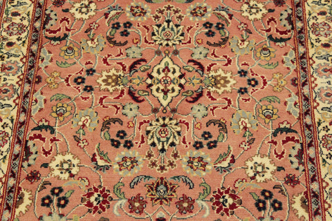 handmade Traditional Abasi Afsha Pink Beige Hand Knotted RECTANGLE 100% WOOL area rug 2x4