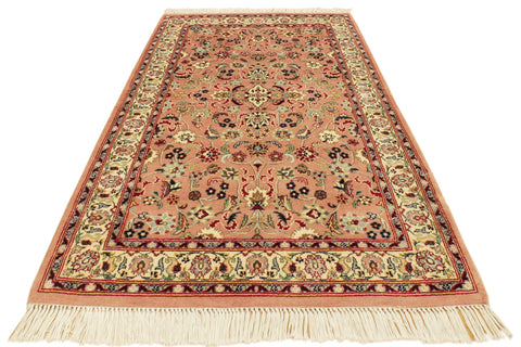 handmade Traditional Abasi Afsha Pink Beige Hand Knotted RECTANGLE 100% WOOL area rug 2x4