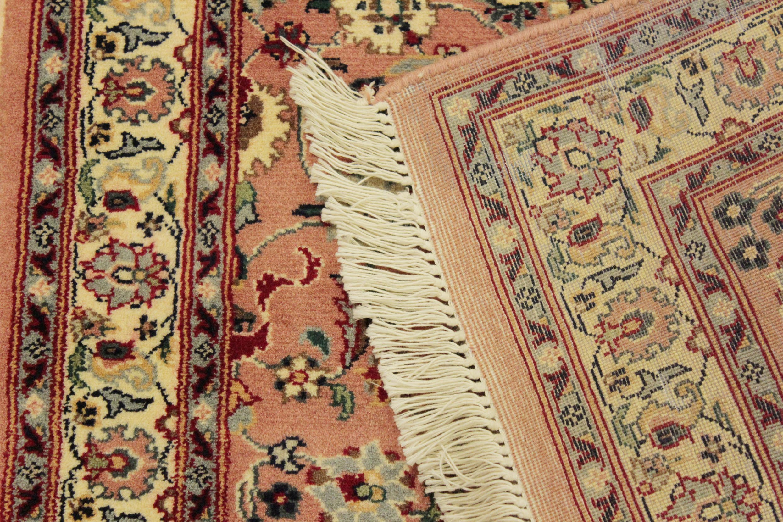 handmade Traditional Abasi Afsha Pink Beige Hand Knotted RECTANGLE 100% WOOL area rug 2x4
