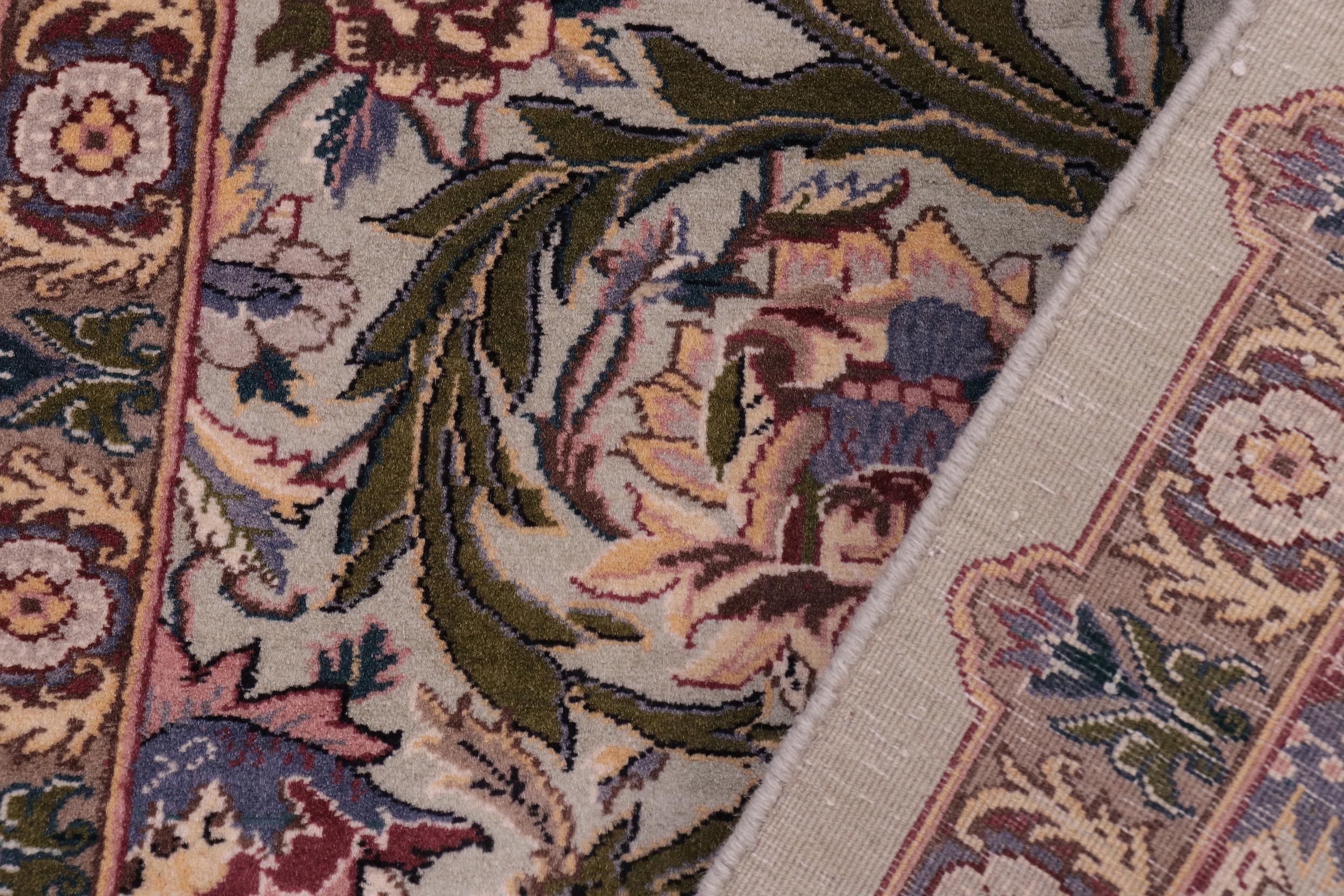 handmade Transitional Marry Gold Lt. Green Lt. Green Hand Knotted RECTANGLE 100% WOOL area rug 2x4