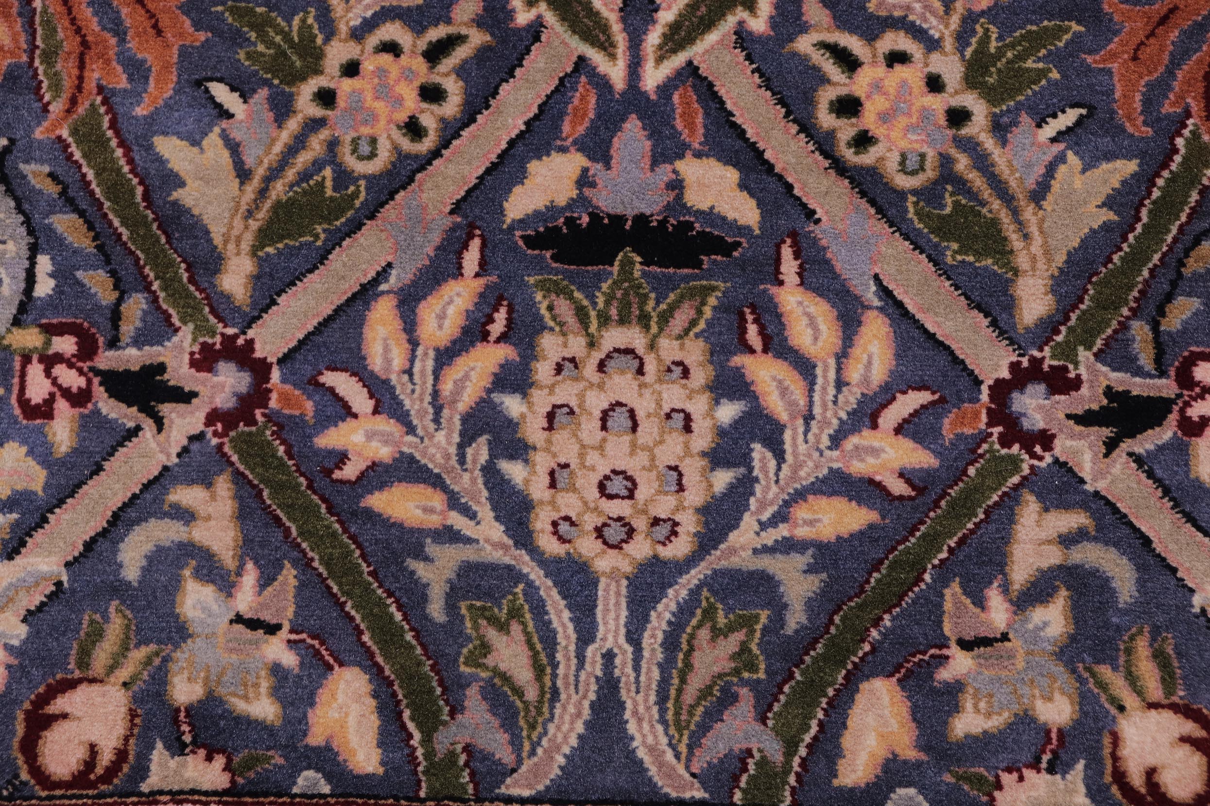 handmade Transitional Mujahid Blue Red Hand Knotted RECTANGLE 100% WOOL area rug 3x4