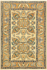 handmade Traditional Kafkaz Tan Orange Hand Knotted RECTANGLE 100% WOOL area rug 5 x 7