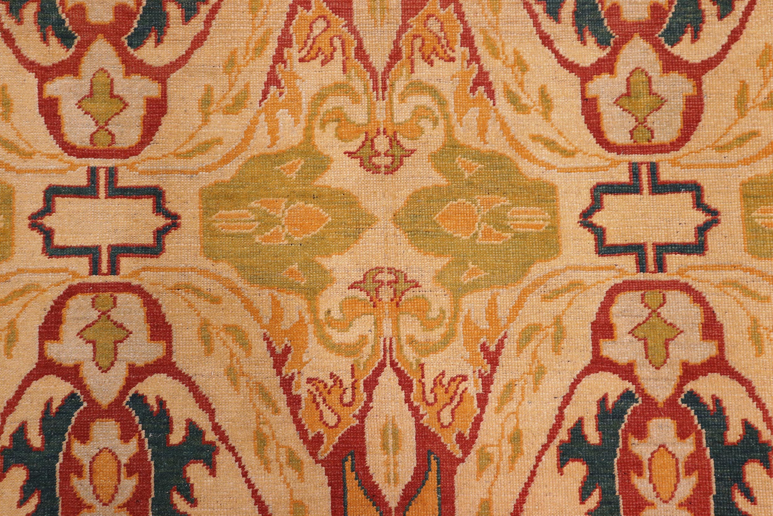 handmade Transitional Antique Beige Green Hand Knotted RECTANGLE 100% WOOL area rug 6' x 7'