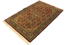 handmade Traditional Bidjar Red Blue Hand Knotted RECTANGLE 100% WOOL area rug 4 x 6