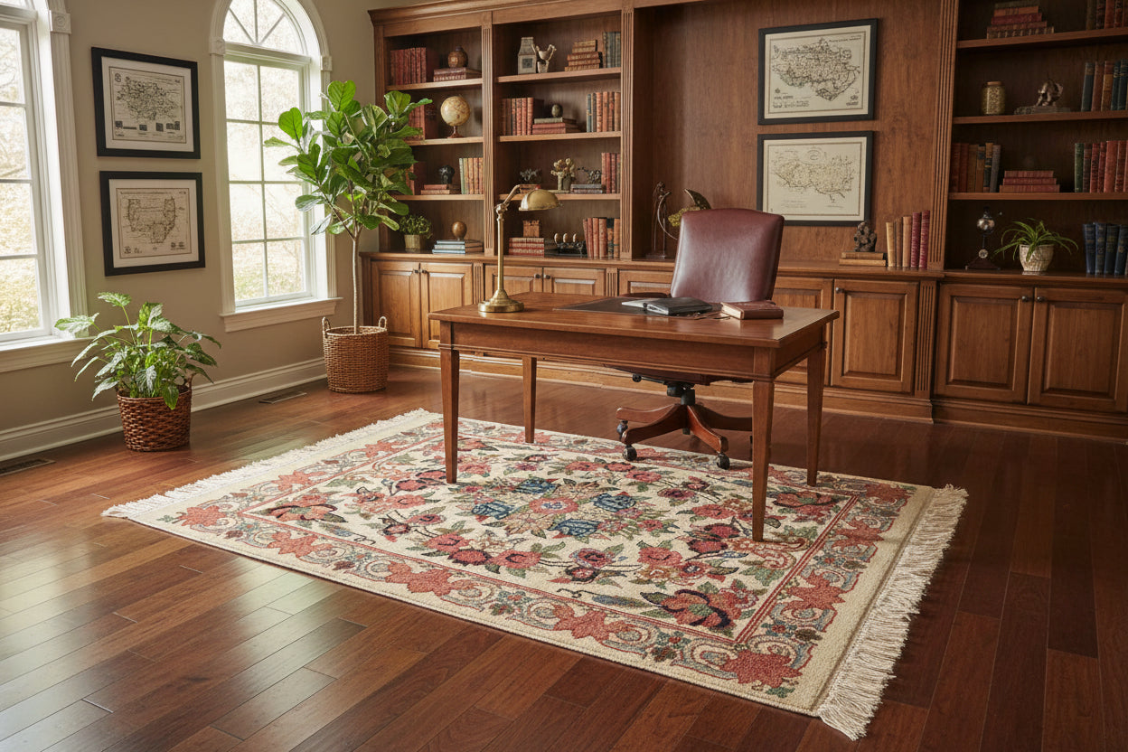 handmade Traditional Abusson Beige Green Hand Knotted RECTANGLE 100% WOOL area rug 2x2