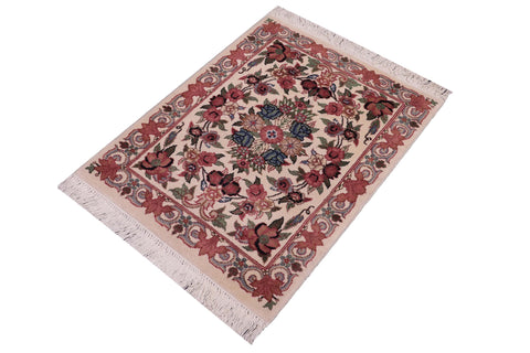 handmade Traditional Abusson Beige Green Hand Knotted RECTANGLE 100% WOOL area rug 2x2