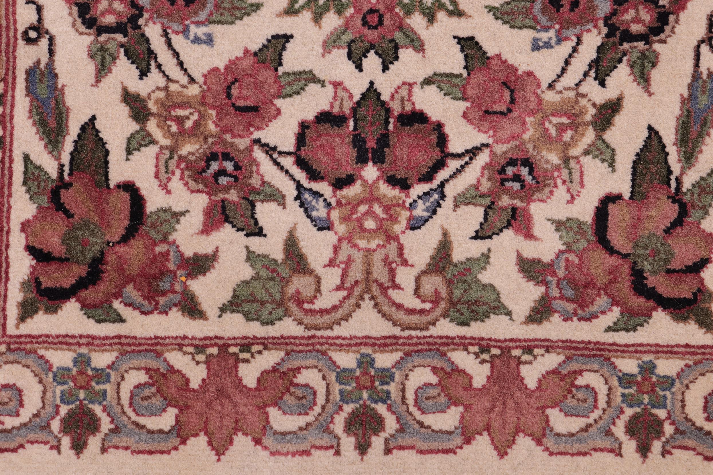 handmade Traditional Abusson Beige Green Hand Knotted RECTANGLE 100% WOOL area rug 2x2