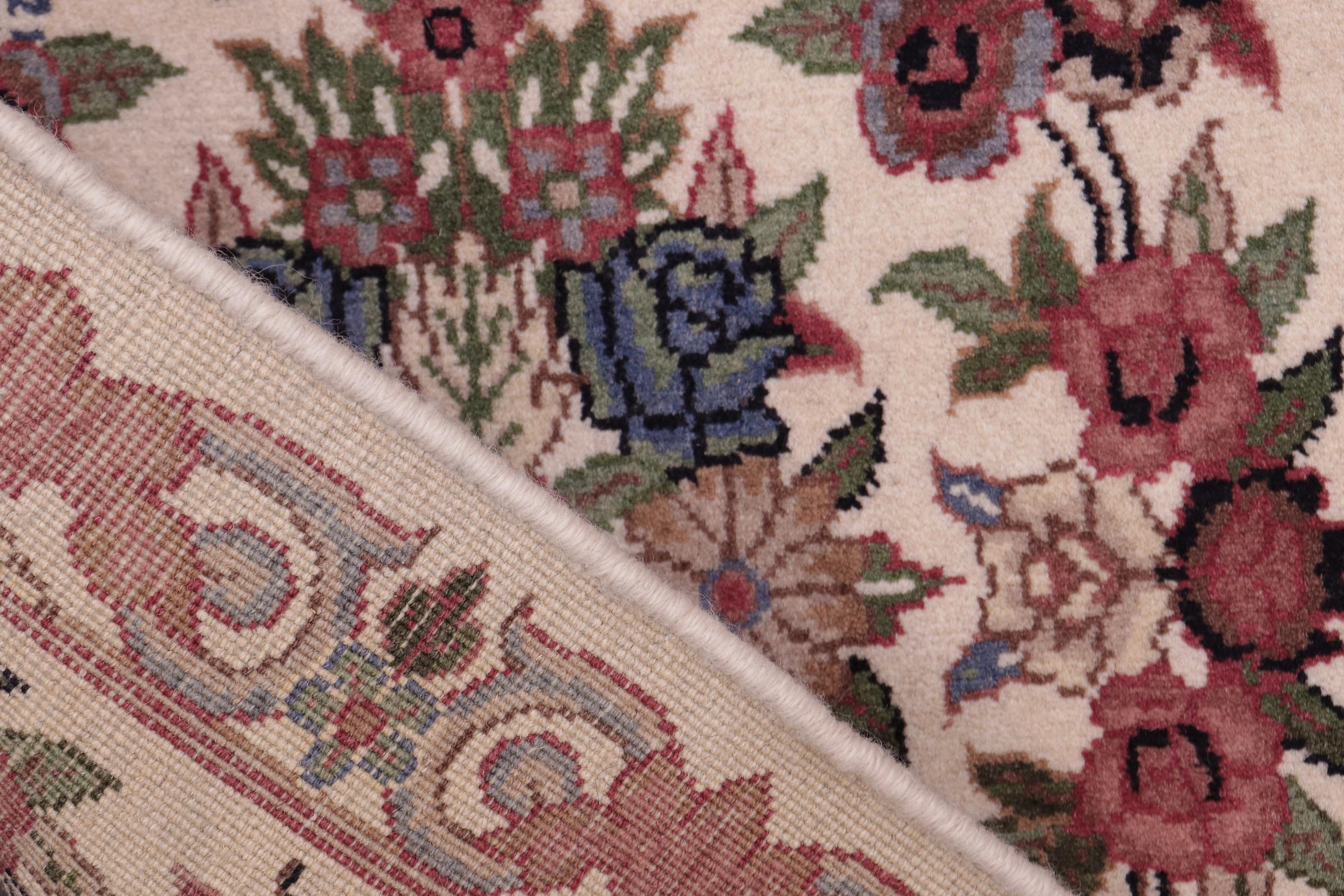 handmade Traditional Abusson Beige Green Hand Knotted RECTANGLE 100% WOOL area rug 2x2