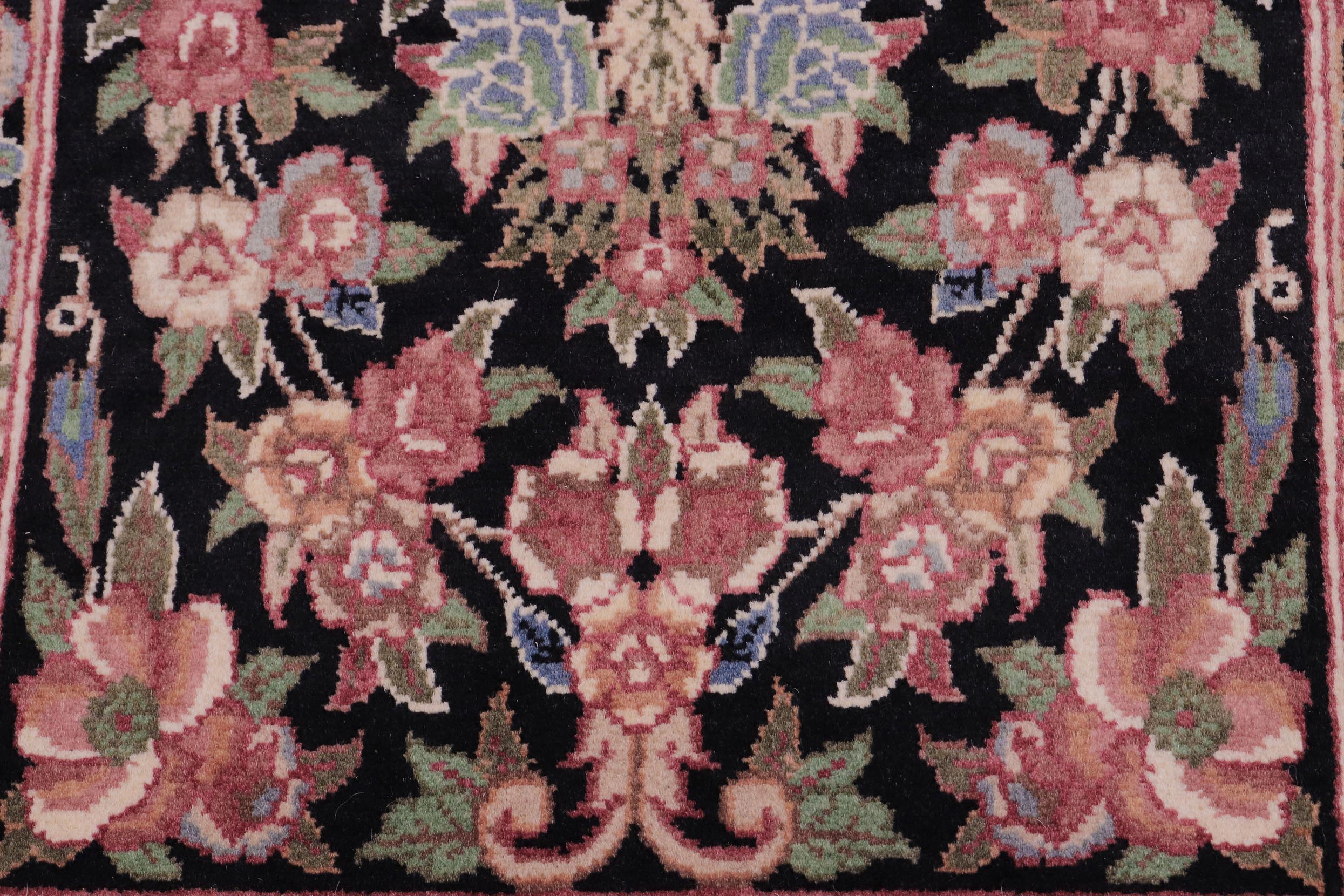 handmade Traditional Abusson Black Black Hand Knotted RECTANGLE 100% WOOL area rug 2x2