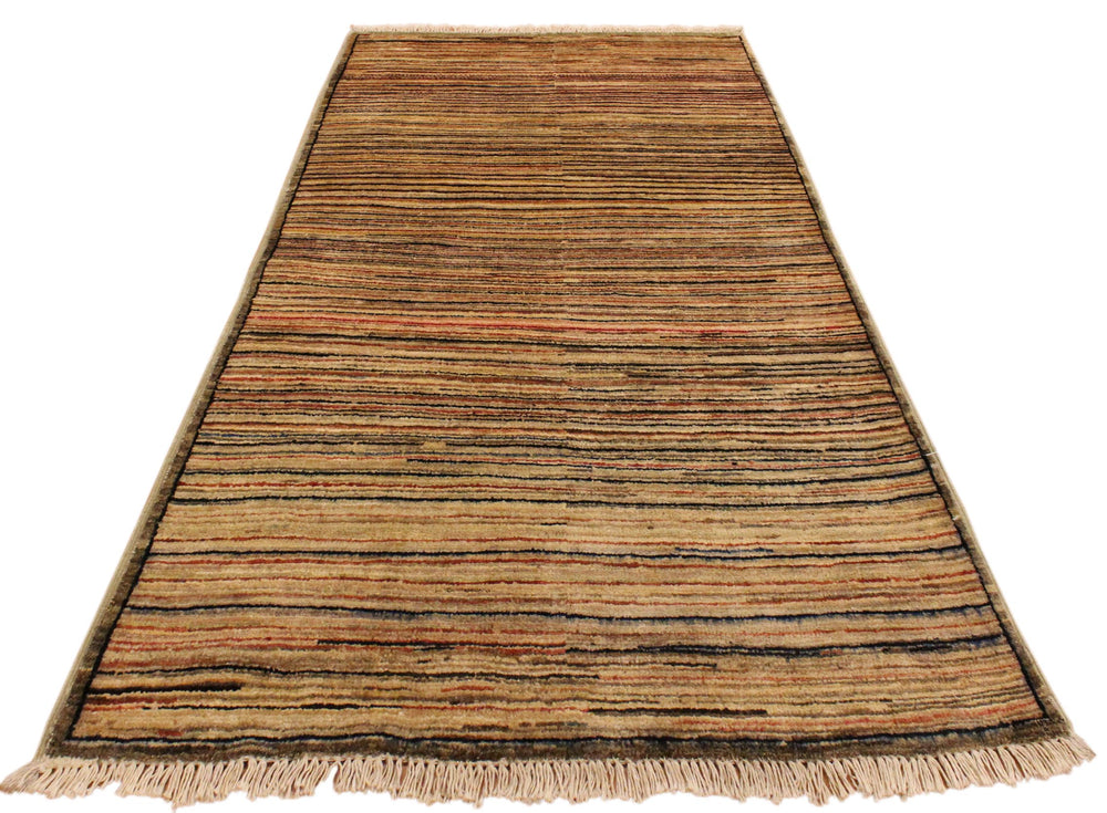handmade Modern Gabbeh Beige Brown Hand Knotted RECTANGLE 100% WOOL area rug 3' x 5'