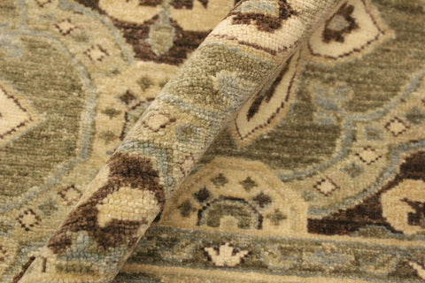 handmade Transitional Kafkaz Brown Green Hand Knotted RECTANGLE 100% WOOL area rug 4' x 7'