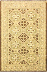 handmade Transitional Kafkaz Brown Green Hand Knotted RECTANGLE 100% WOOL area rug 4 x 7