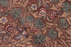 handmade Traditional Imran Brown Green Hand Knotted ROUND 100% WOOL area rug 8'x8'