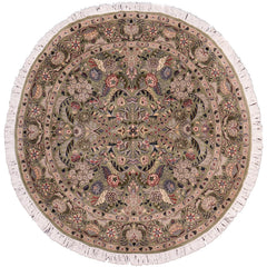 handmade Traditional Nagi Lt. Green Gray Hand Knotted ROUND 100% WOOL area rug 6'x6'