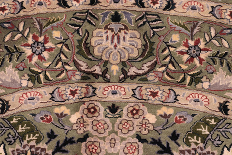 handmade Traditional Nagi Lt. Green Gray Hand Knotted ROUND 100% WOOL area rug 6'x6'