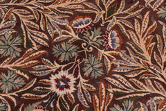 handmade Traditional Imran Brown Gray Hand Knotted ROUND 100% WOOL area rug 8'x8'