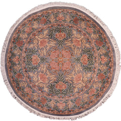 handmade Traditional Nayagra Gray Pink Hand Knotted ROUND 100% WOOL area rug 8'x8'