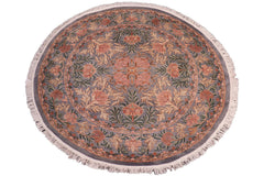 handmade Traditional Nayagra Gray Pink Hand Knotted ROUND 100% WOOL area rug 8'x8'