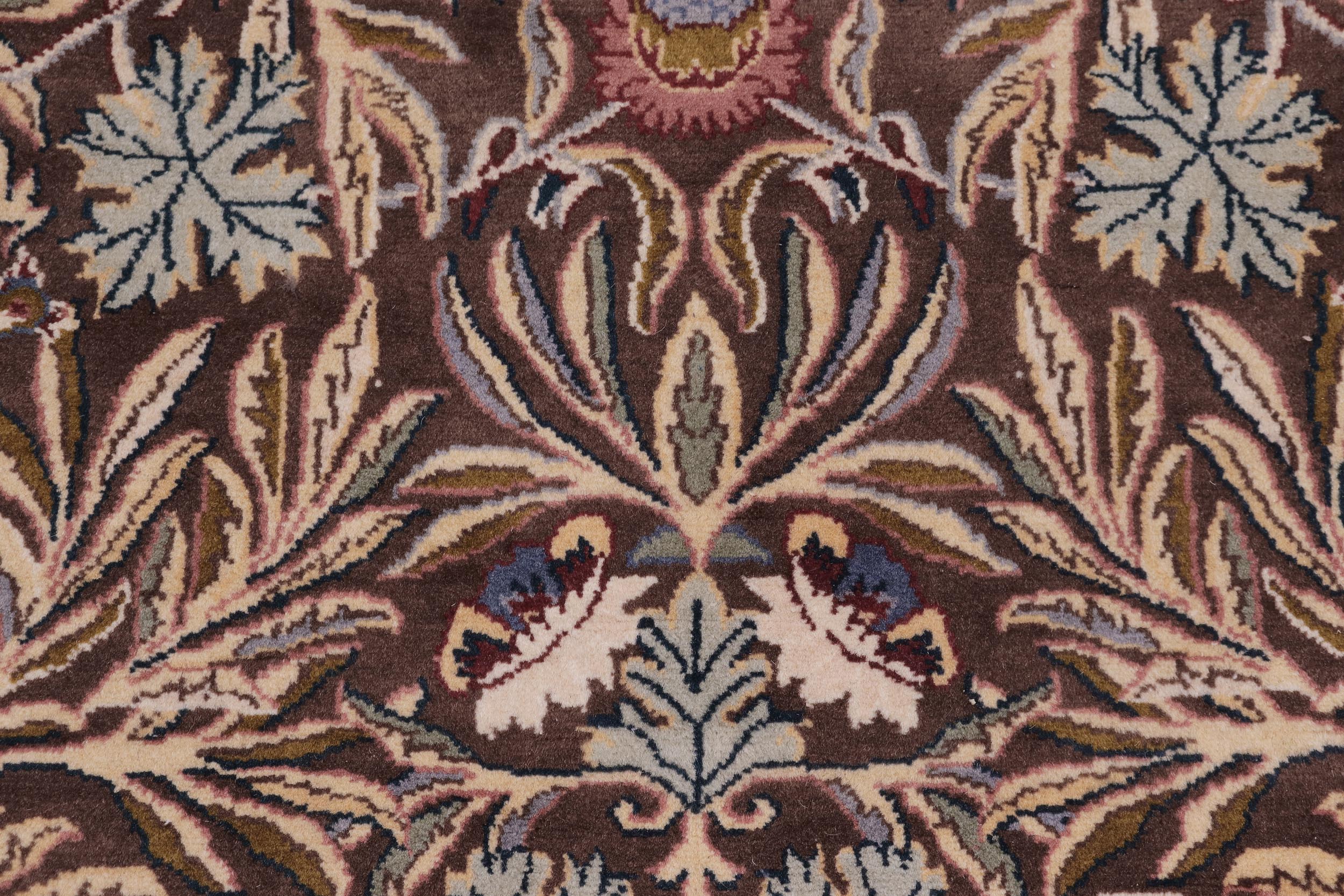 handmade Traditional Imran Brown Gray Hand Knotted ROUND 100% WOOL area rug 6' x 6'