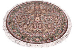 handmade Traditional Imran Brown Gray Hand Knotted ROUND 100% WOOL area rug 6'x6'