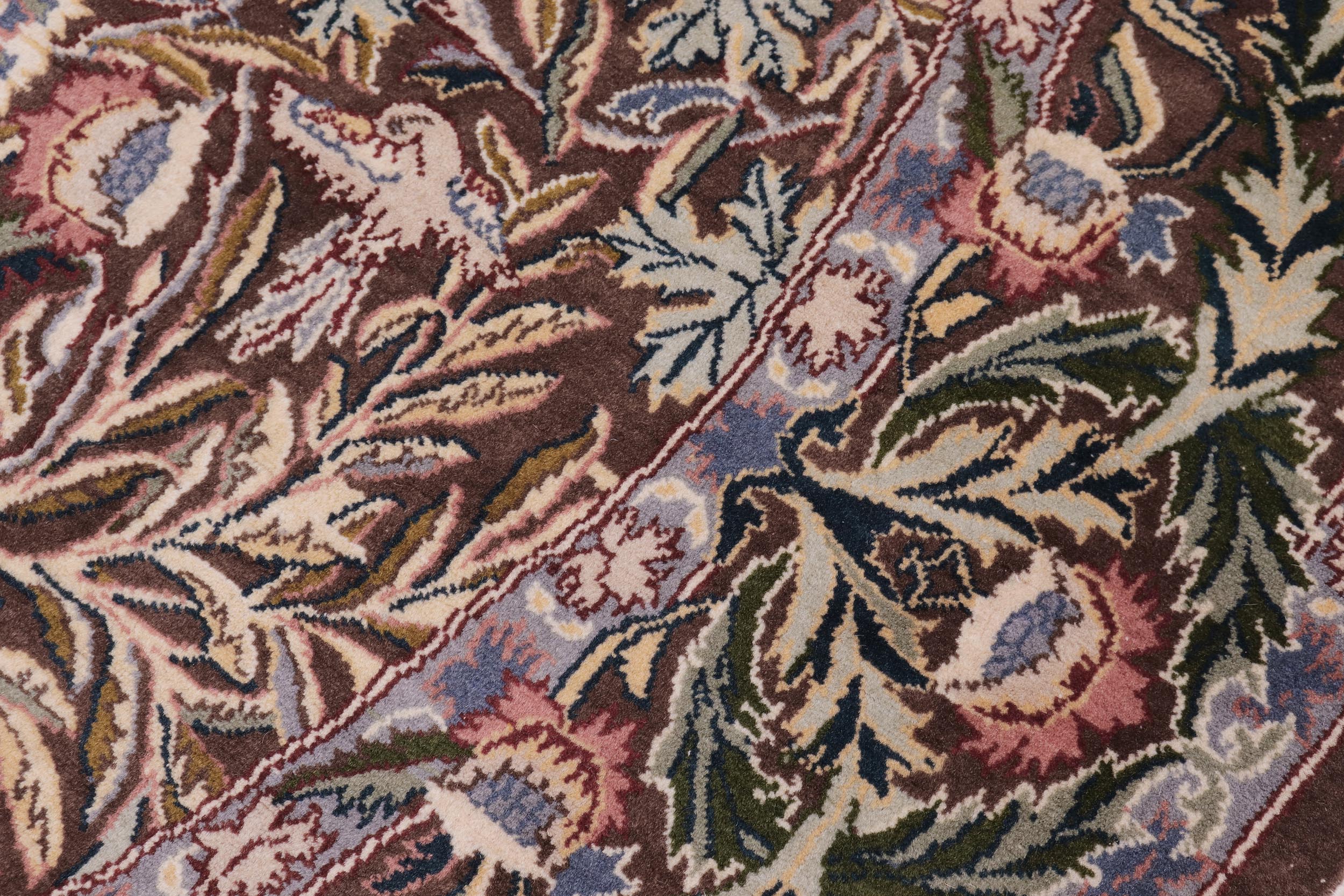 handmade Traditional Imran Brown Gray Hand Knotted ROUND 100% WOOL area rug 6'x6'