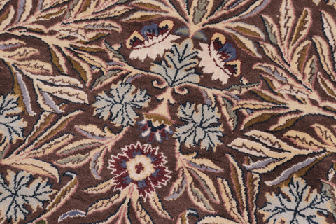 handmade Traditional Imran Brown Gray Hand Knotted ROUND 100% WOOL area rug 6'x6'
