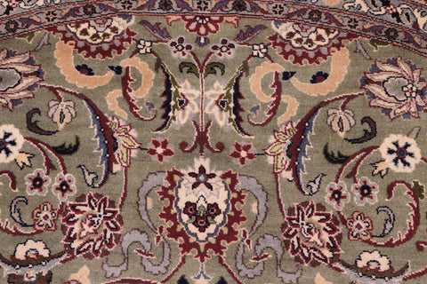 handmade Traditional Abasi Afsha Green Beige Hand Knotted ROUND 100% WOOL area rug 8'x8'
